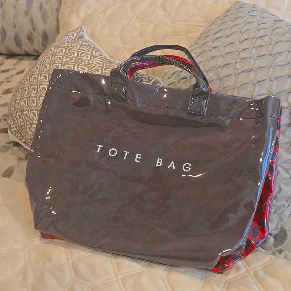 Tote Bag - Gray Patent Finish